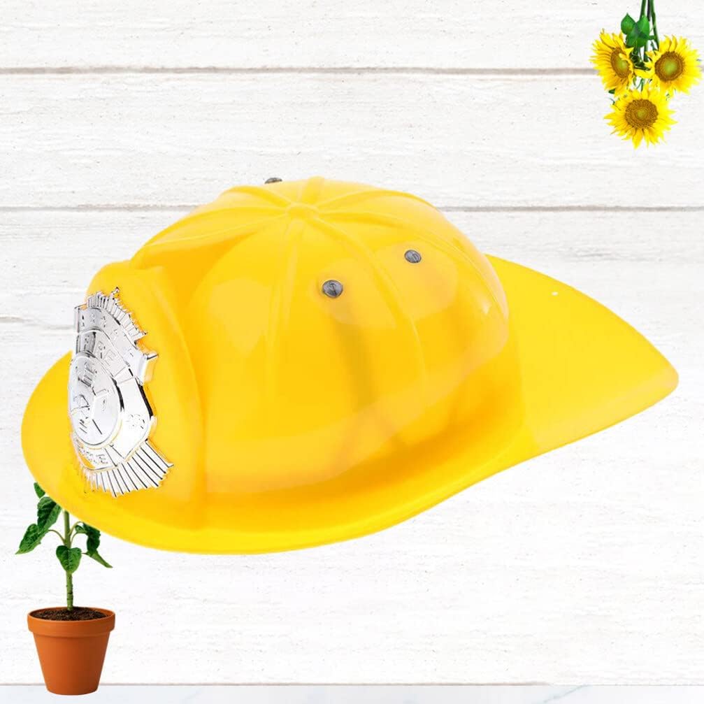 ibasenice Sombrero de bombero para niños, casco de bombero para niños y niñas, juego de rol, accesorios de disfraz de Halloween, disfraces