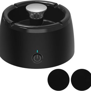 FLOVERKITY Smokeless Ashtray Clean Air Ashtray Smokeless Ashtrays for Cigarettes indoor, Smokeless Ashtray for Home, Outdoor (Black, M) FLOVERKITY Smokeless Ashtray Clean Air Ashtray Smokeless Ashtrays for Cigarettes indoor, Smokeless Ashtray for Home, Outdoor (Black, M)