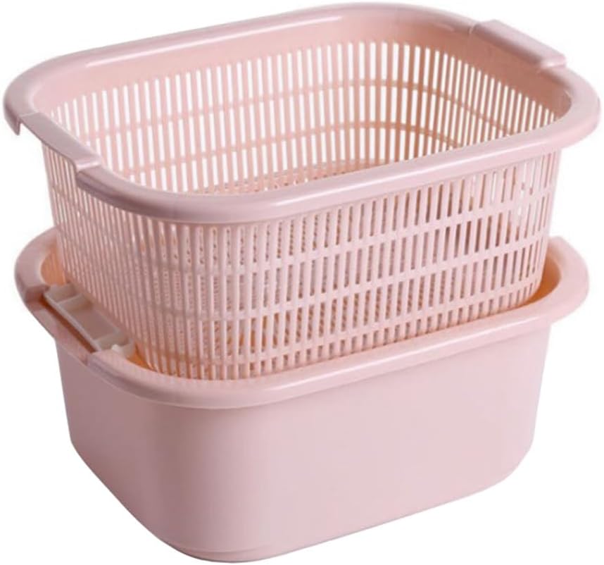 BESTonZON Cesta de lavado de verduras, juego de tazones de colador de cocina, cesta de lavado de frutas, coladores de frutas, coladores de plástico