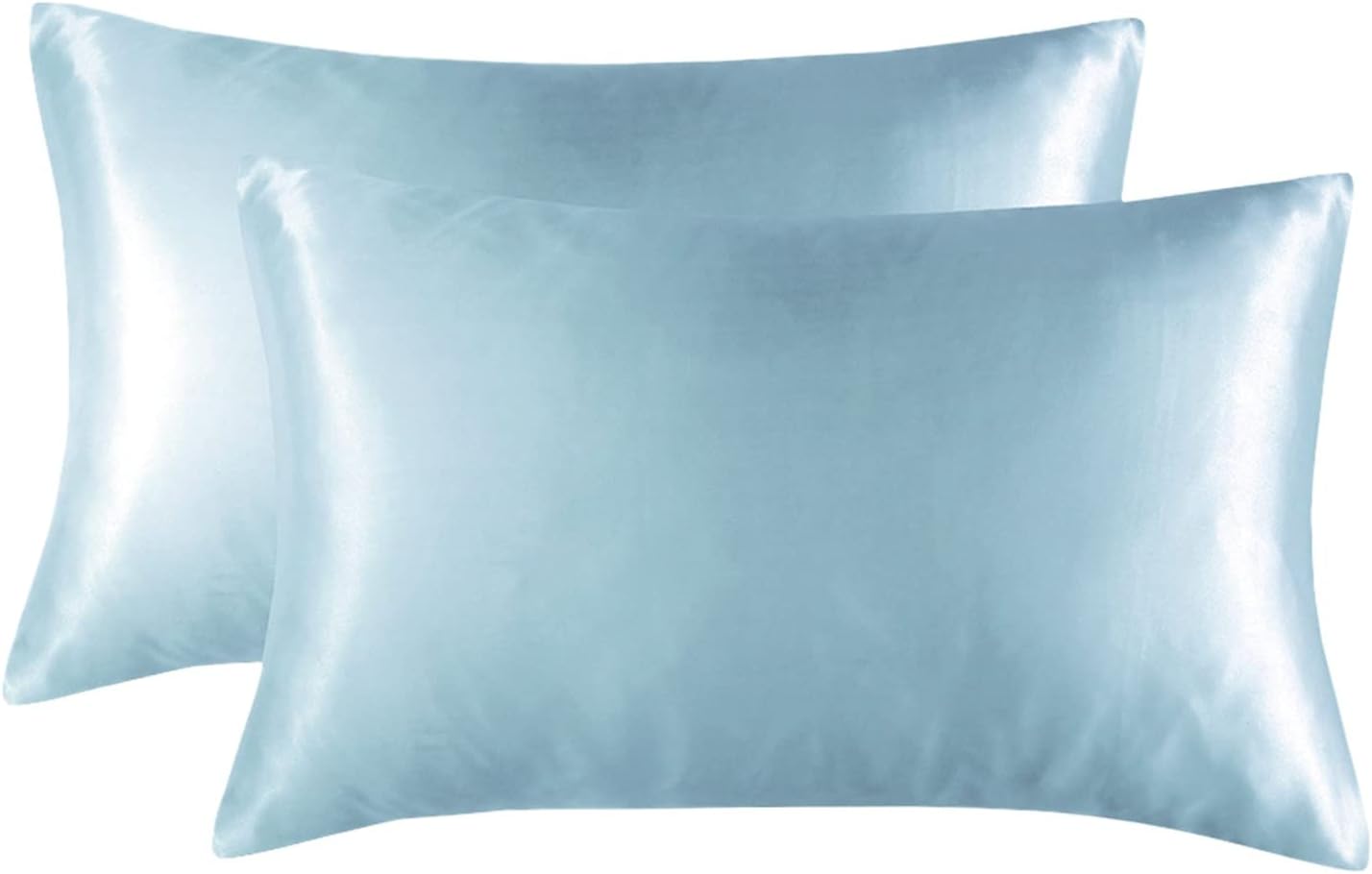 Juego de 2 fundas de almohada de seda satinada para cabello y piel, súper suaves y acogedoras, fundas de almohada con cierre envolvente para