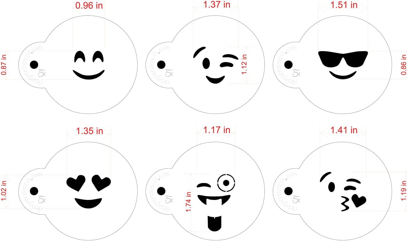Juego de plantillas de galletas Emojis C983 de Designer Stencils