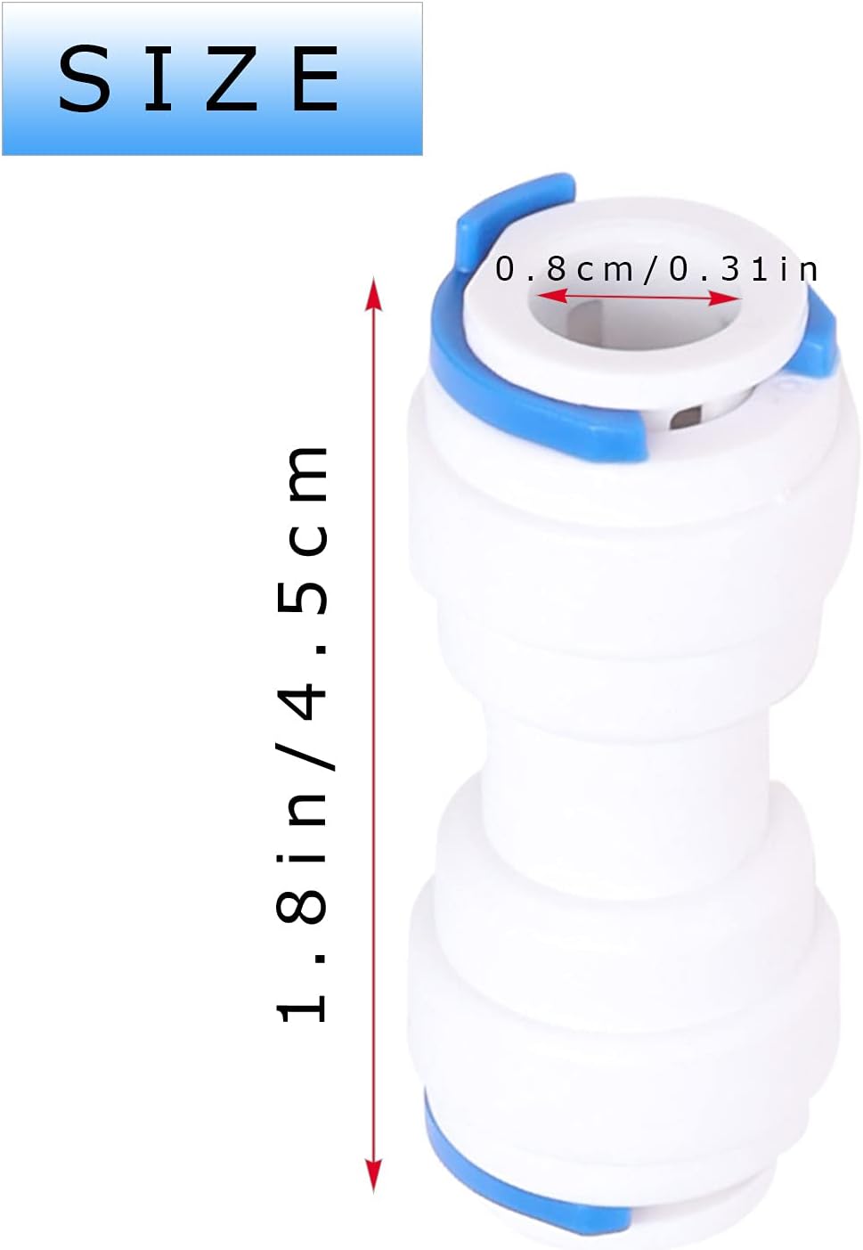 WR02X11330 Unidad de conector compatible con refrigerador GE, 516′ x 516′ pieza de repuesto para conector de tubo de línea de agua, paquete de 2