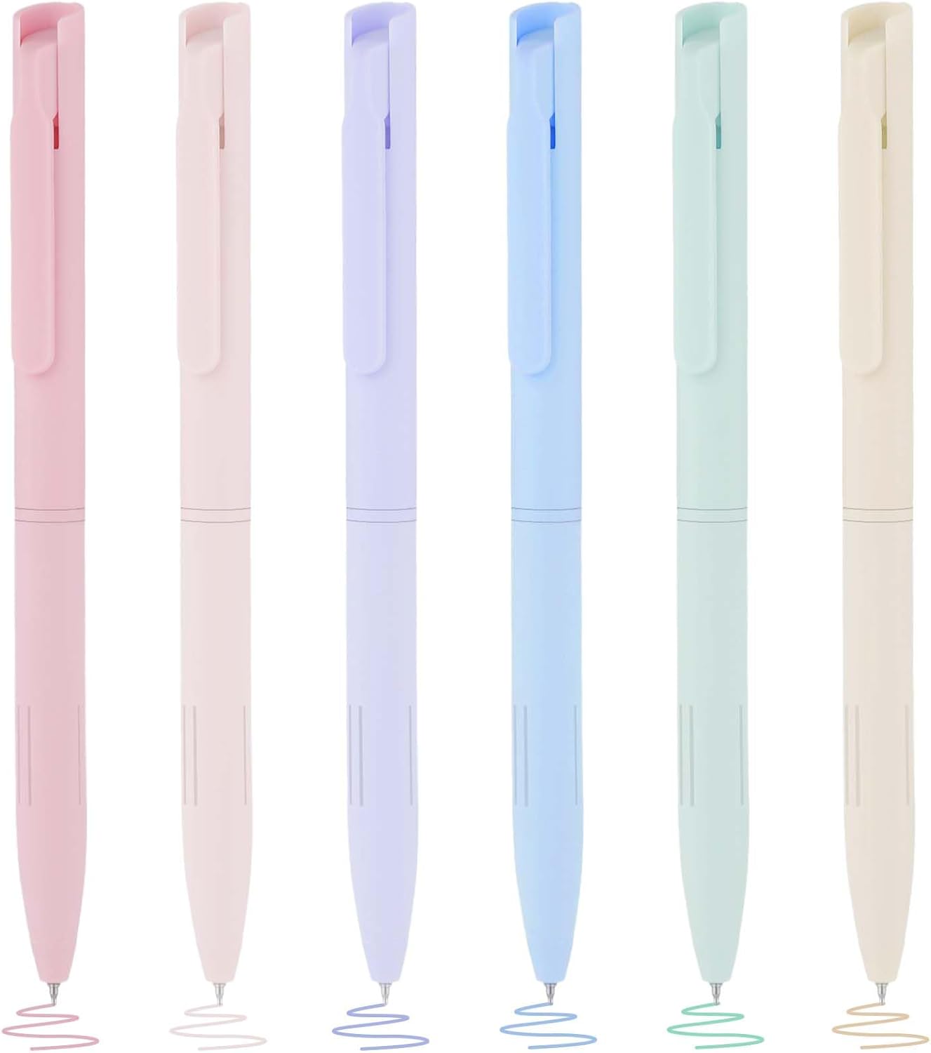 6 bolígrafos de gel, coloridos bolígrafos de gel elásticos, lindos bolígrafos de secado rápido, tinta suave para escritura diaria, escritura