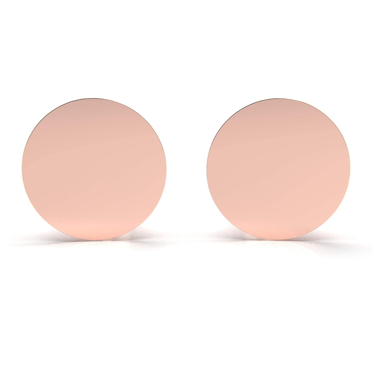 Tiny Round Dot Disc Stud Earrings in 925 Sterling Silver, Gold Vermeil, or Rose Gold Vermeil  Dainty Minimalist Earrings for Women (Rose Gold