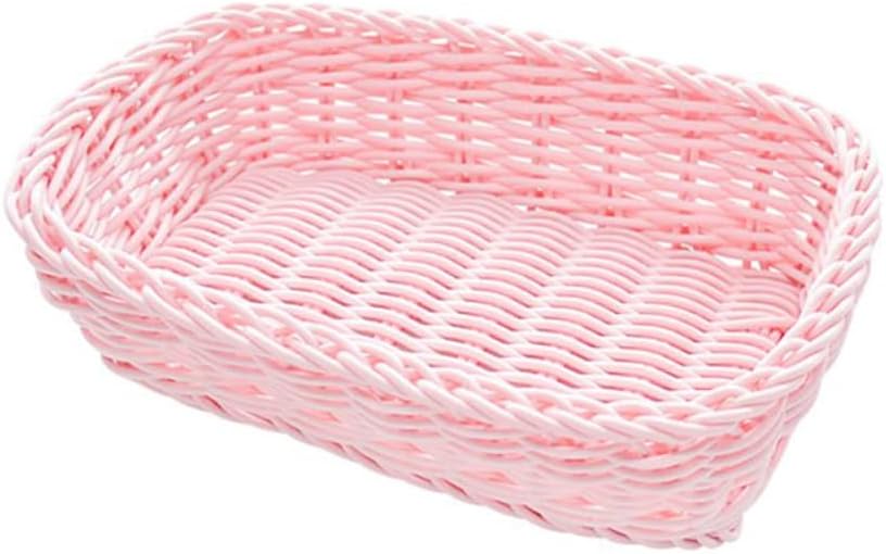 Cesta de ratán de imitación tejida con encaje, cesta de almacenamiento de ratán, cesta organizadora decorativa para dormitorio, baño, entrada,