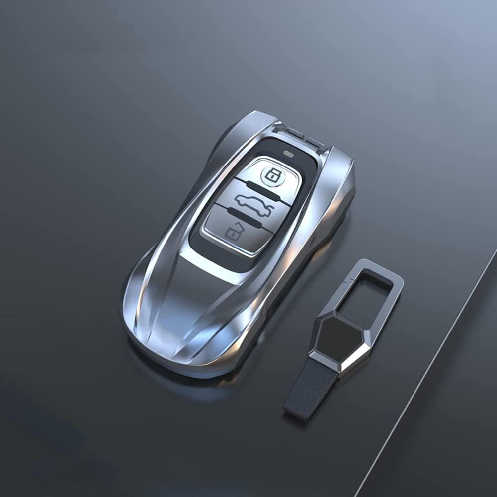 Funda de metal de aleación de zinc para llavero remoto sin llave para Audi A4 A5 A6 A6L A7 A8 Q5 Q8 R8 RS4 RS5 RS6 RS7 S4 S5 S6 S7 S8