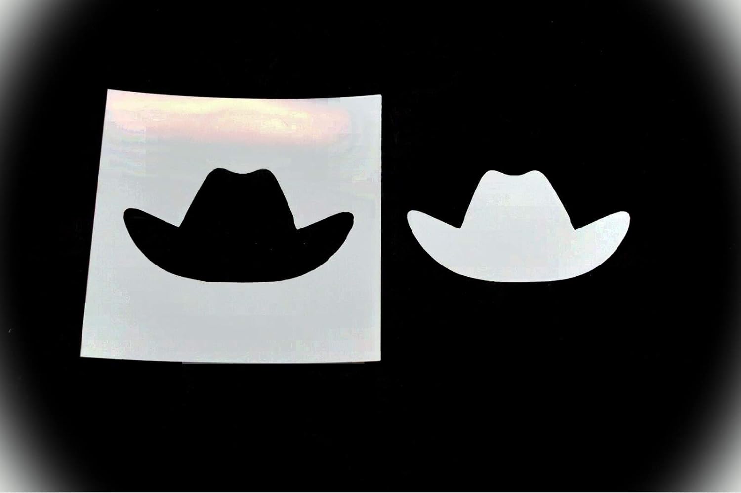Plantilla reutilizable de 8 pulgadas con diseño de sombrero de vaquero, plantilla de mylar recortada de plástico, suministros de bricolaje para