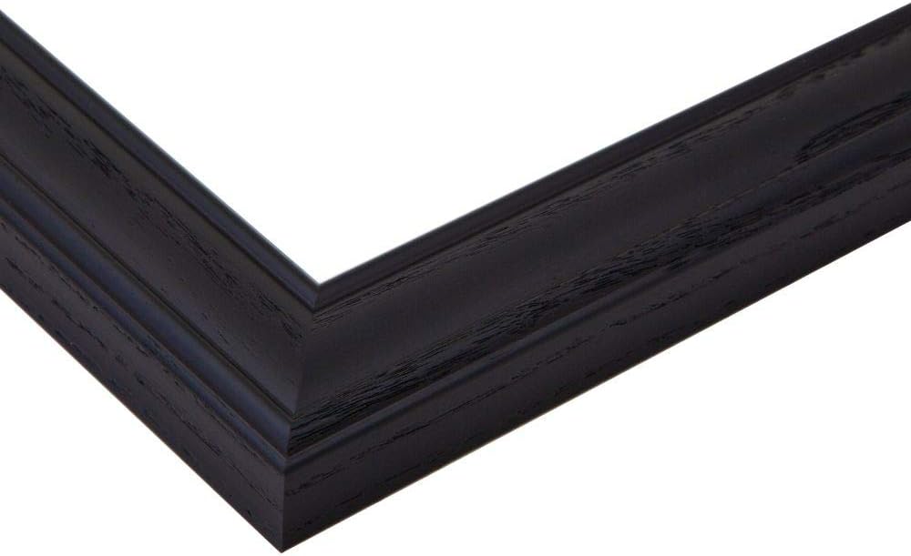 Marco negro en madera de roble rojo. 1.25 in de ancho.