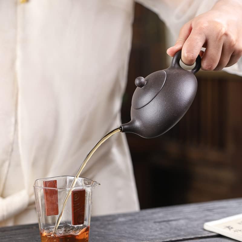 SILINE Zisha – Juego de tetera pequeña de arcilla china Yixing de 6.2 onzas con 2 tazas, cafetera de té Kong Fu para principiantes