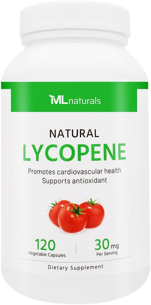 Licopeno natural 30 mg 120 cápsulas vegetales. Todo natural de tomates. Sin OGM. Suplemento antioxidante.