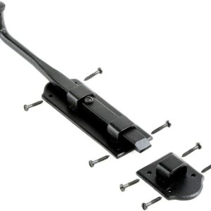 Renovators Supply Manufacturing Pestillo de perno deslizante 9 pulgadas. Perno deslizante estilo punta de bola de hierro negro con accesorios de Renovators Supply Manufacturing Pestillo de perno deslizante 9 pulgadas. Perno deslizante estilo punta de bola de hierro negro con accesorios de