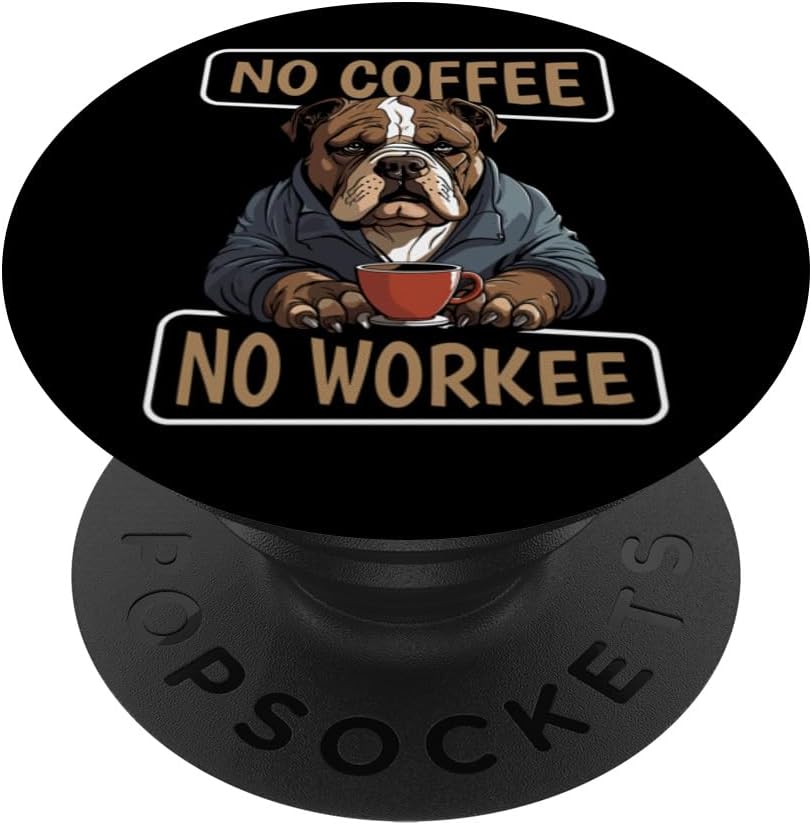 Café American Bully Dog Cafe – Tostador sin café, sin trabajo, PopSockets estándar PopGrip