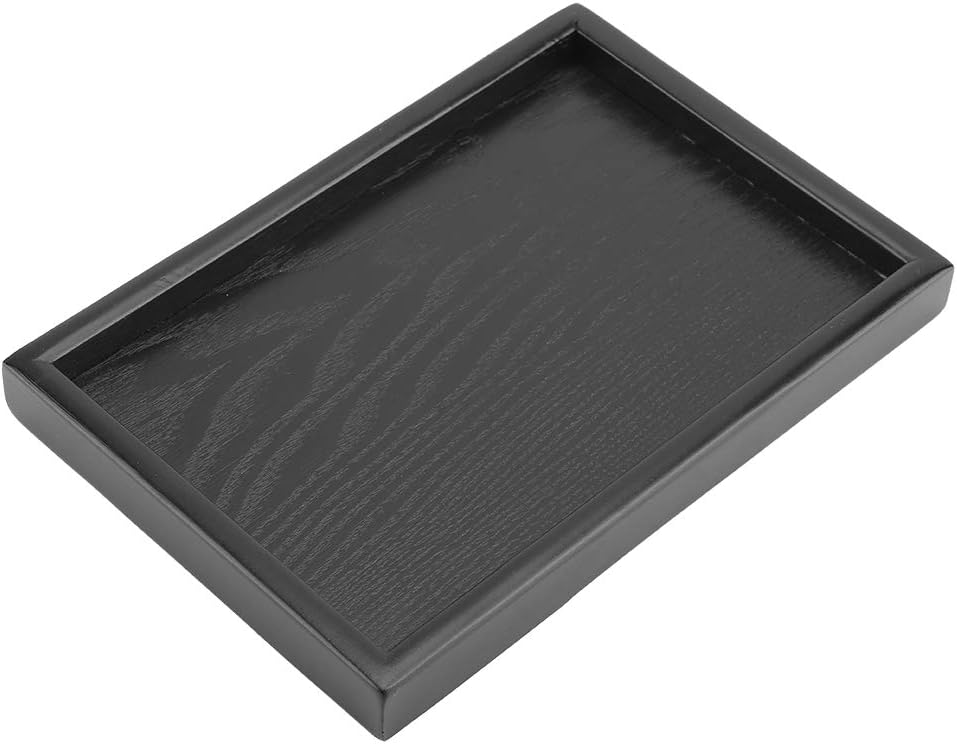 Bandeja de madera maciza con forma rectangular para té, café, bebidas, aperitivos, desayuno, restaurante, vajilla de comedor (8.66 x 5.91 pulgadas)