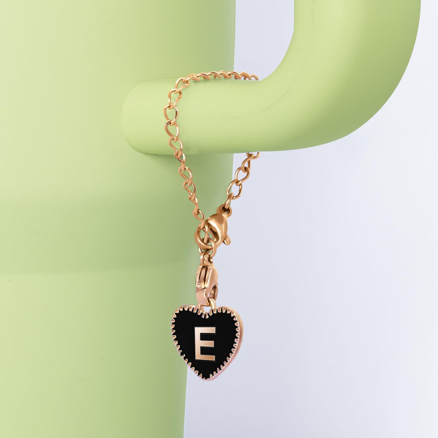 2PCS Letter Charms Accessories for Stanley Cup with Handle, Heart-shaped Personalized Name ID Letter Charm for Stanley Tumbler