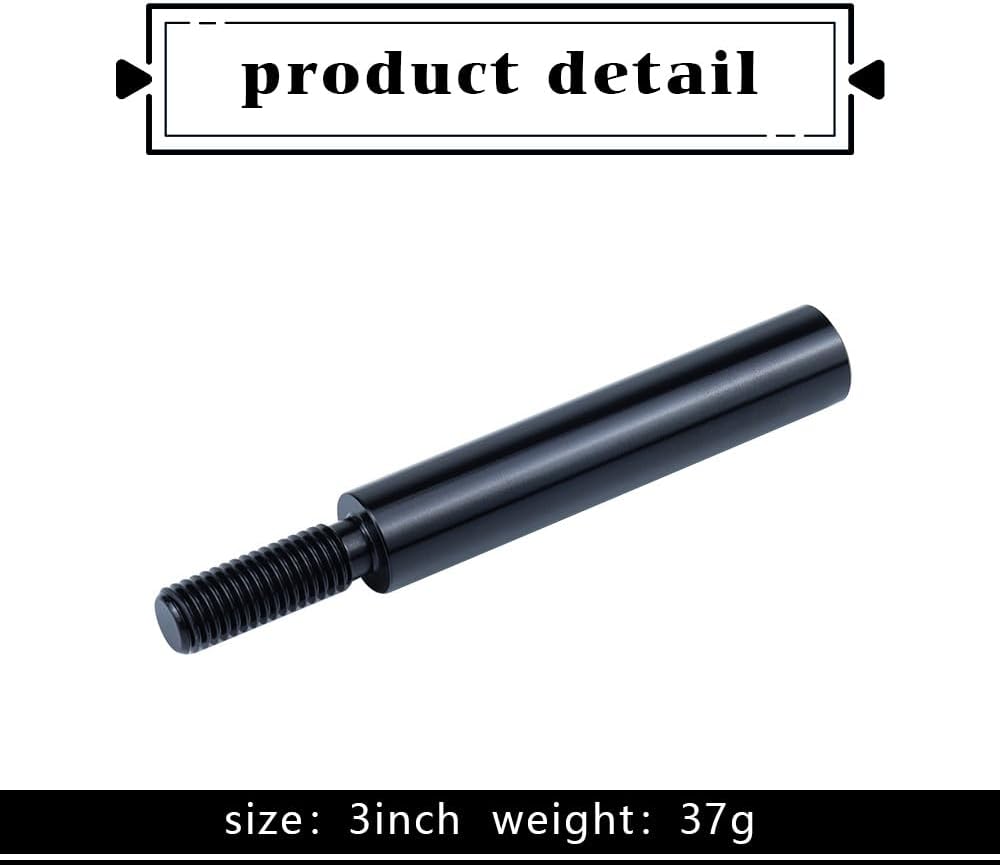 1 extensor de perilla de palanca de cambios de automóvil de 2.9 pulgadas, palanca de cambios de metal duradera con rosca, cabezal de cambio elevado