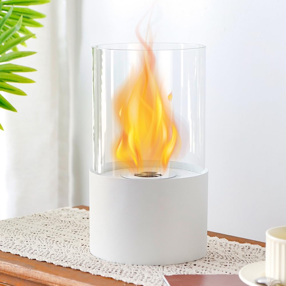 NEWIMAGE Cuenco de fuego de mesa de 6.5 pulgadas de D, chimenea de mesa, chimenea de bioetanol sin ventilación de combustión limpia para interiores