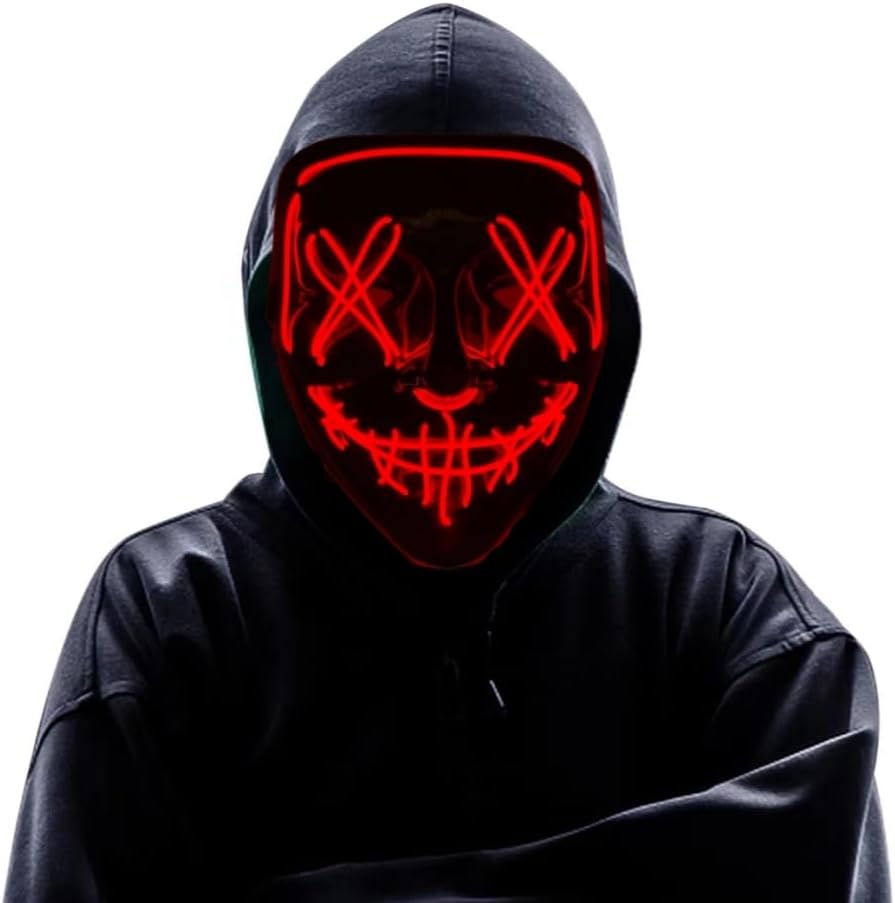 Máscara de baile callejero Máscara de juego Máscara de Halloween Máscara de brillo Máscara de fuego fantasma Máscara LED