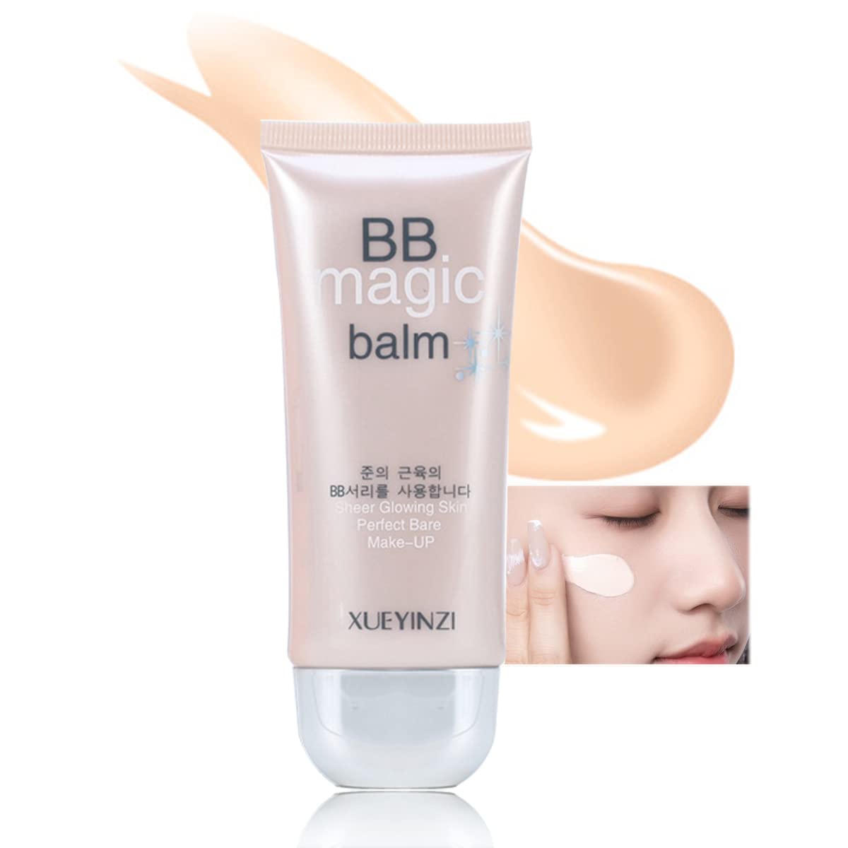 Crema BB hidratante, corrector hidratante, base de maquillaje desnuda duradera, base líquida, crema hidratante BB Cream unifica el tono de piel para