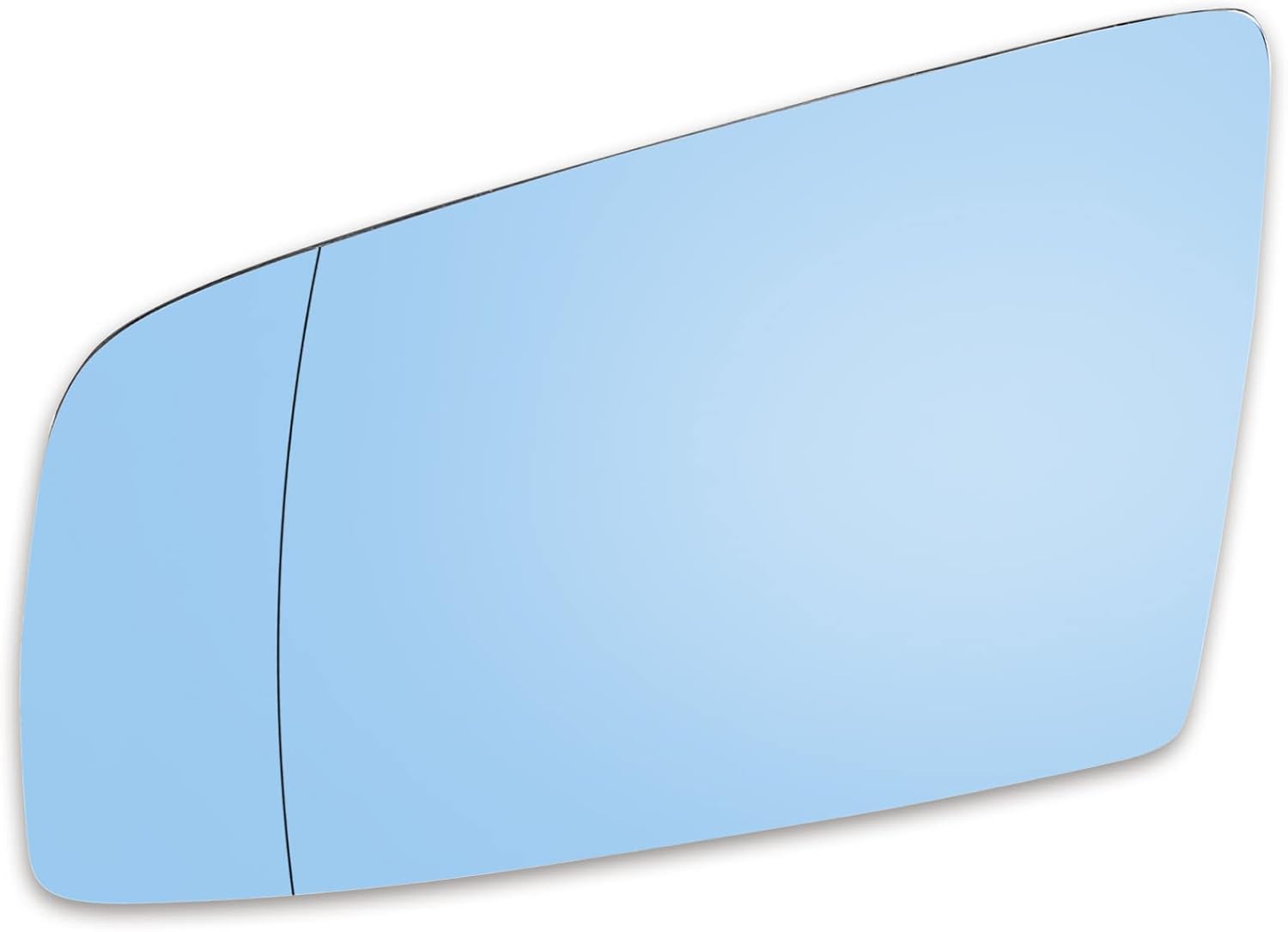 Espejo de coche de repuesto de cristal azul calentado lado izquierdo del conductor con placa de respaldo para BMW 525i 2004-2007