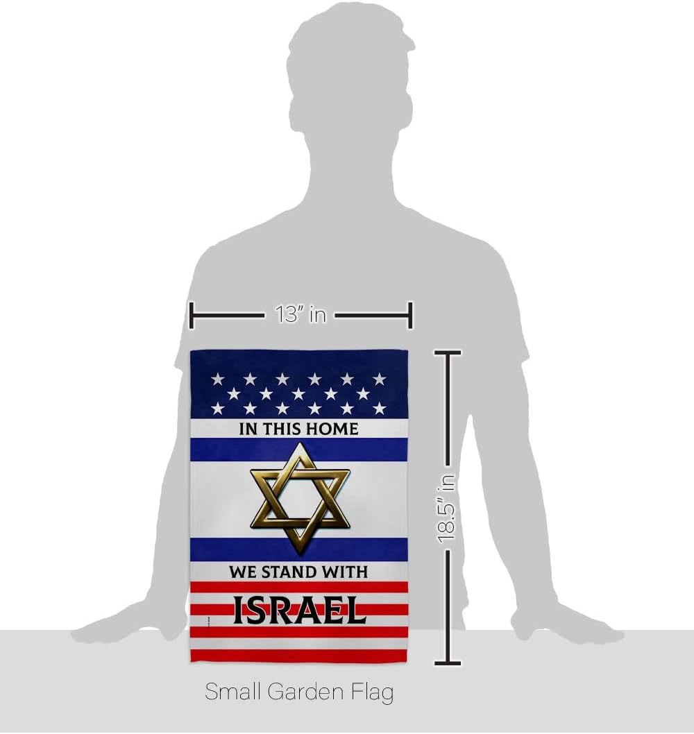 We Stand with Israel Flag – Juego de clavijas de madera para decoración del hogar, pancarta, poste para habitación, pequeño para colgar en