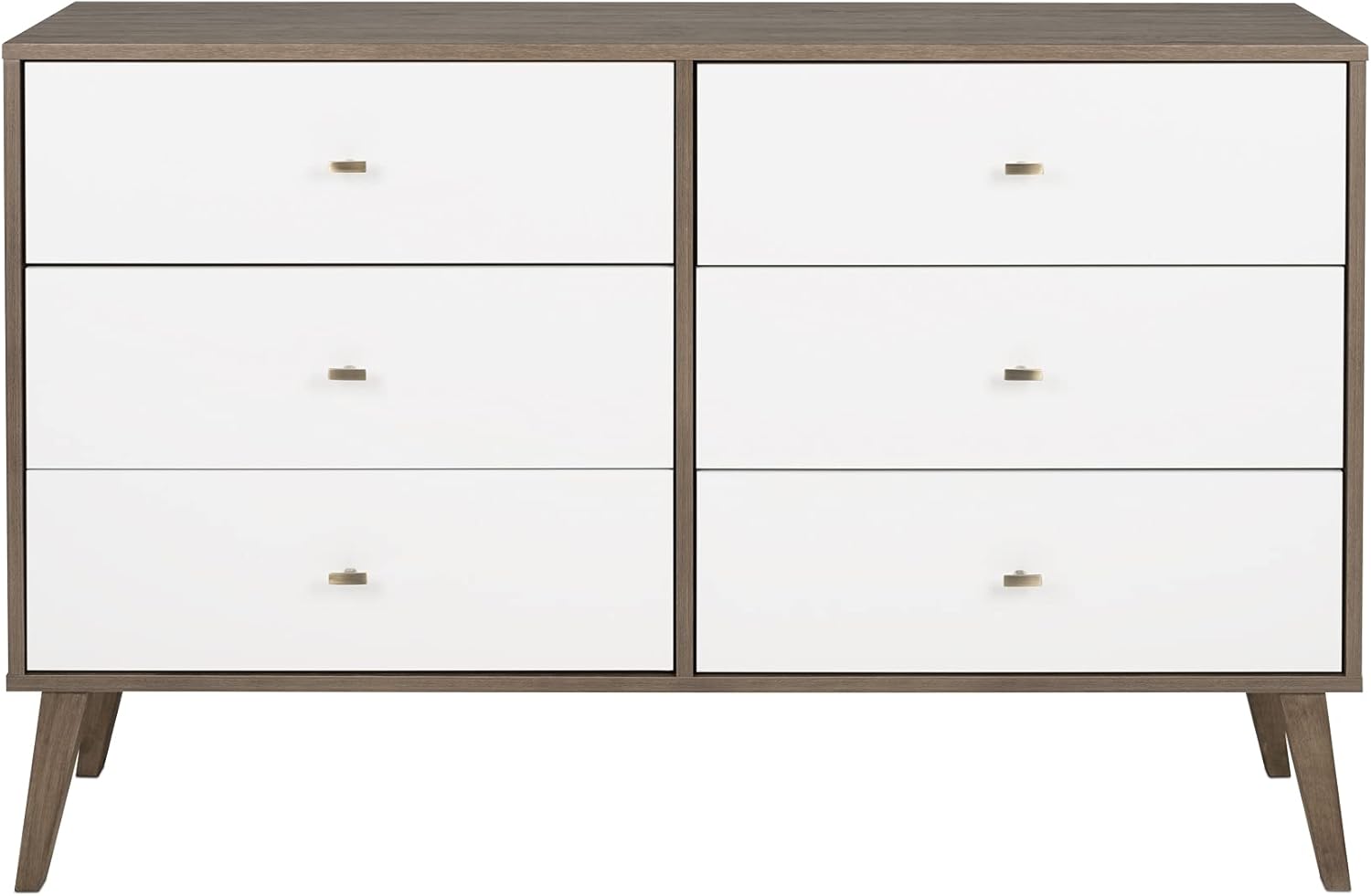Prepac – Cómoda Milo Mid Century Modern, 6 cajones, multicolor