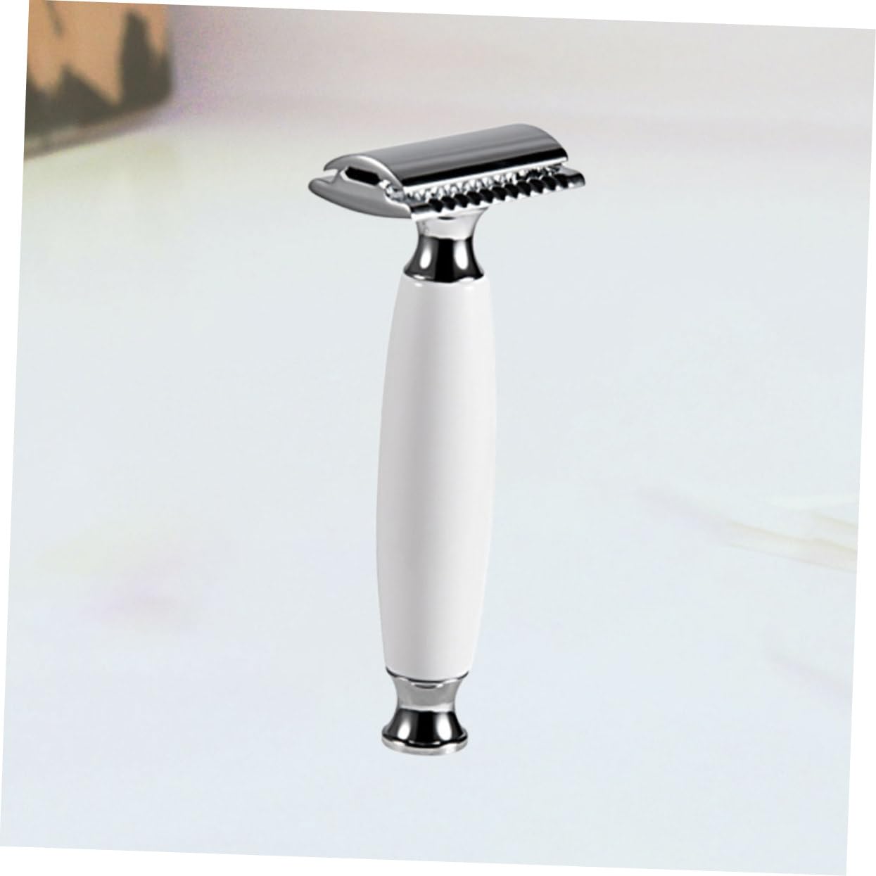 minkissy 2 unids Afeitadora Doble Seguridad Navaja Doble Cuchillas de afeitar Máquina de afeitar de acero inoxidable Maquinilla de afeitar de mango