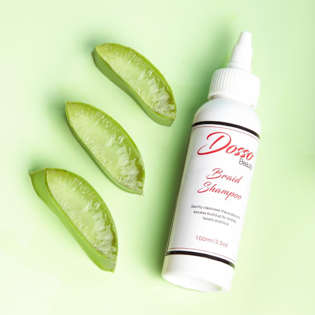 Champú para trenzas, 3.4 fl oz3.5 oz, orgánico, con aroma a vainilla, limpiador del cuero cabelludo, alternativa perfecta para un enjuague ACV, para