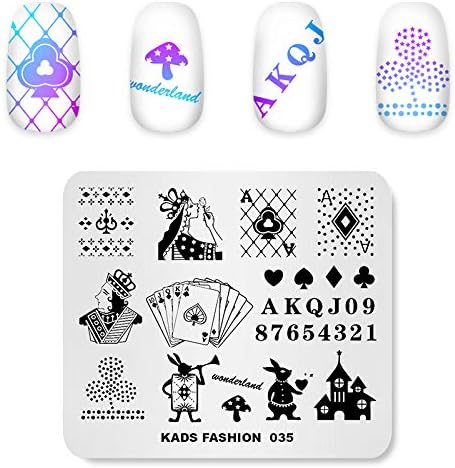 Rolabling Nail Art Estampación Placas Estampación Plantillas Jugando Tarjeta Patrón Placa de Uñas Plantilla Imagen Placa Stencil Uñas Herramienta