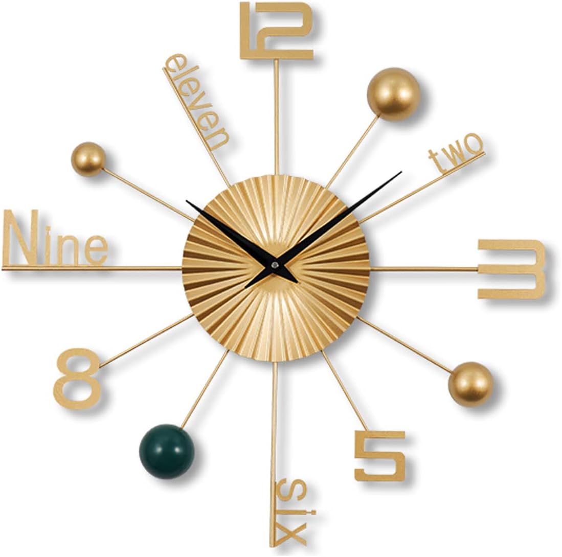 Reloj de pared moderno reloj de pared plisado ondulado diseño de cara reloj creativo de metal decorativo silencioso sin tictac funciona con pilas