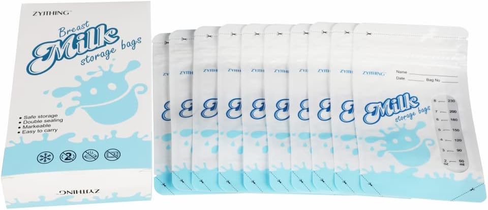 Bolsas de almacenamiento de leche materna, 50 unidades1 paquete, 7-8 onzas, bolsa de alimentos líquidos, bolsas de almacenamiento de leche materna