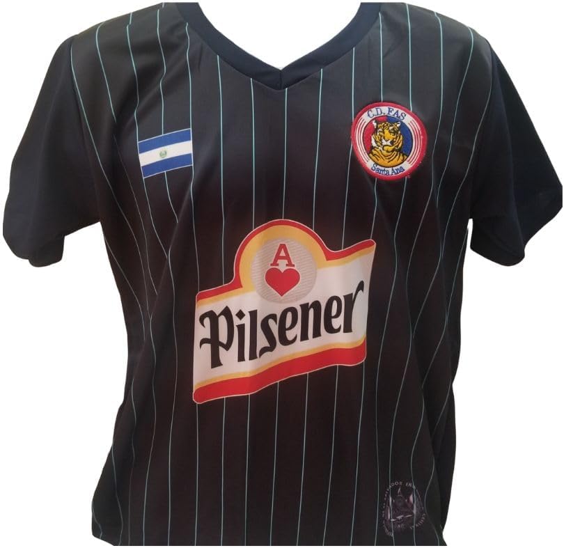 Camisa Azul Negro de Fas de El Salvador Camisa de visitante de Tu equipo de Futbol favorito del Pais Donde Tu Naciste, santaneco de Corazon – 2