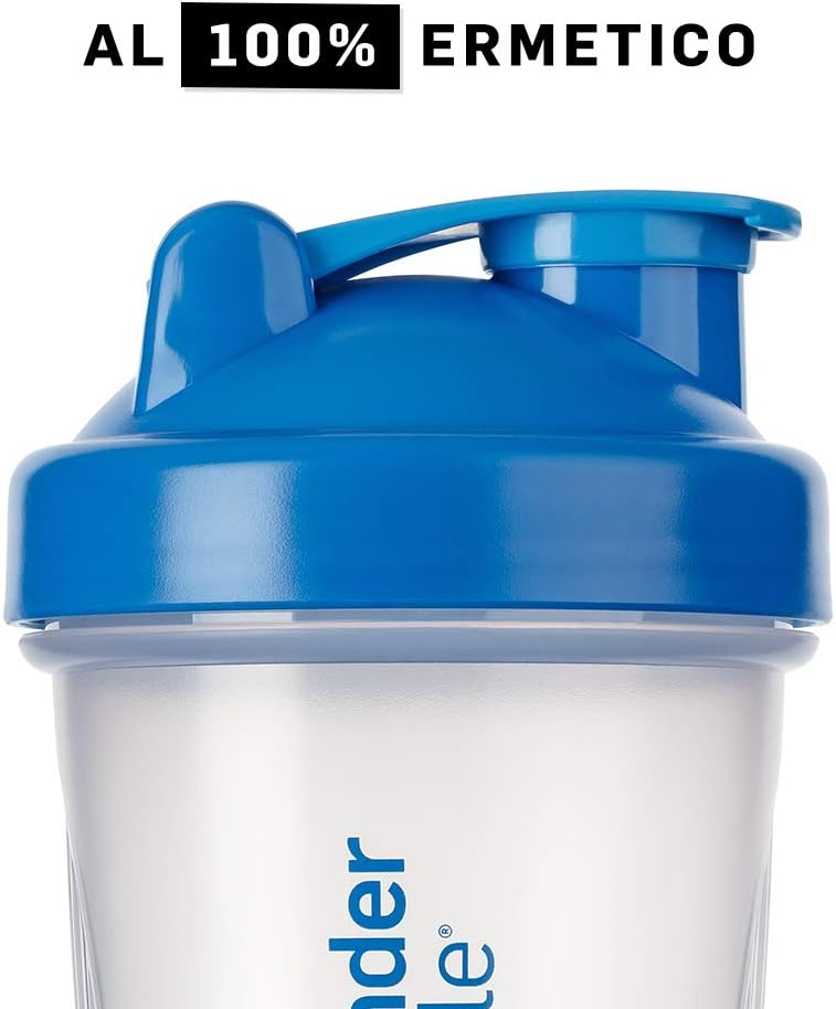BlenderBottle Taza de coctelera clásicaagitador de dietacoctelera de proteínas con Blenderball  27.7 fl oz – cian claro