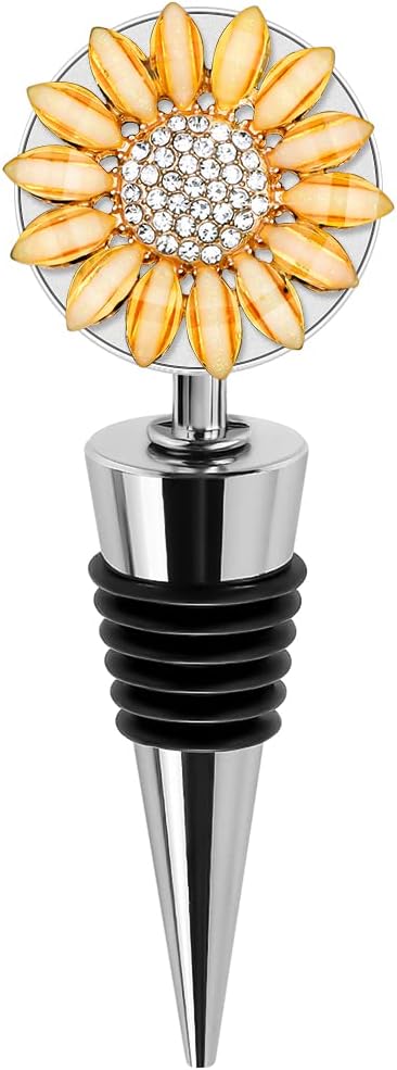 Soleebee 1 paquete de tapones decorativos para vino, delicados tapones de vino con diamantes con motivos de animales y plantas, tapones