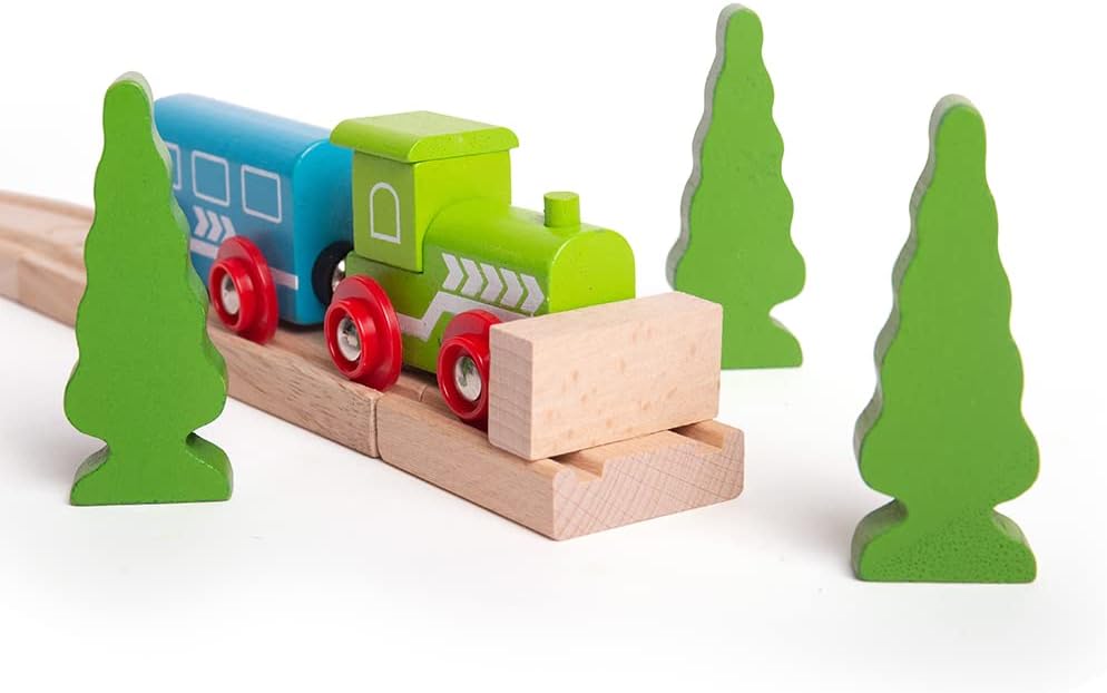 Bigjigs Rail Buffers de madera (paquete de 6) – Otras marcas principales de rieles de madera son compatibles
