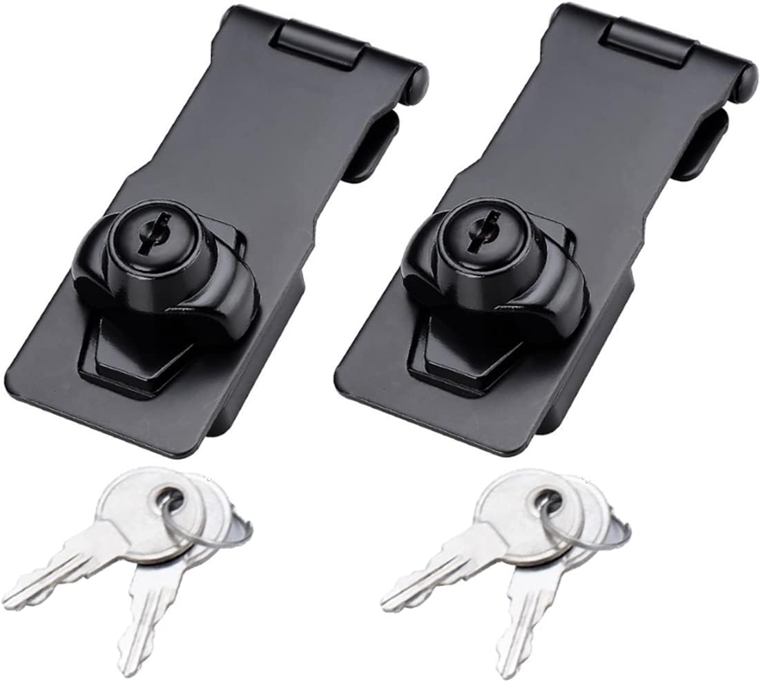 Pestillo abatible de 0.118 pulgadas de grosor, cerrojo de seguridad para puerta de seguridad para puerta doble, ventana, granero, armario, cajón,