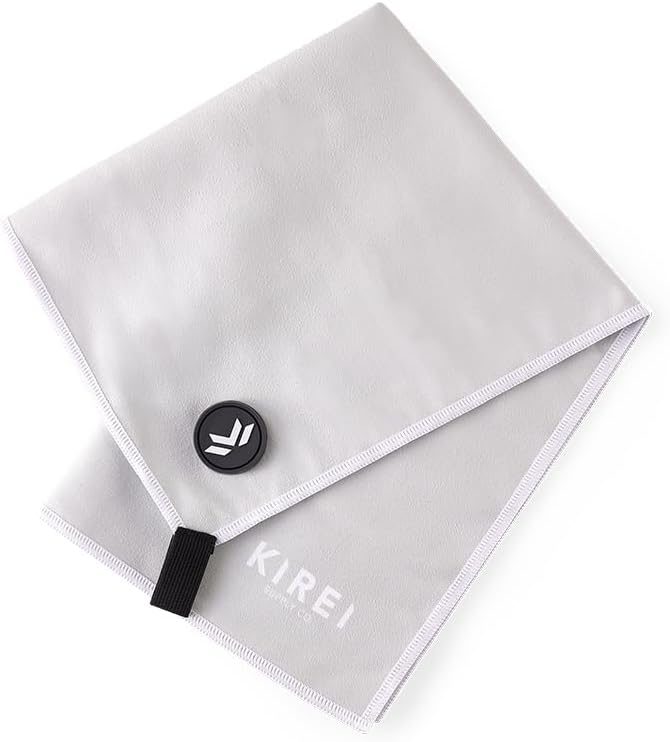 Kirei Magnetic, Microfiber Quick Dry Towel, Silver ION Odorless, Fast Drying and Compact. Designed for Gym, Fitness, Yoga, Backpacking, Camping,
