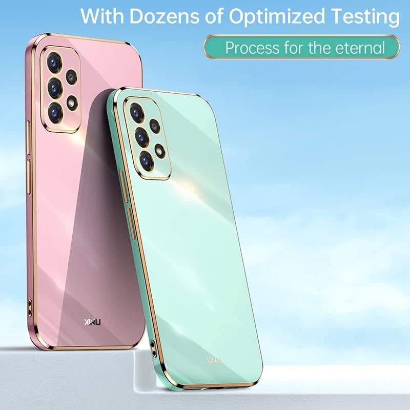 Funda compatible con Samsung Galaxy A32-4G, funda protectora de cámara de cuerpo completo, a prueba de golpes, con borde de espejo galvanizado,