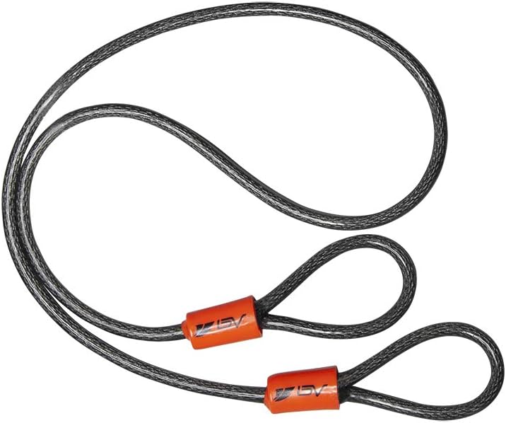 BV Cable de bloqueo de bicicleta de 2.5 pies con bucles, cable de acero trenzado resistente a los cortes de 0.197 in (316 pulgadas), versátil y