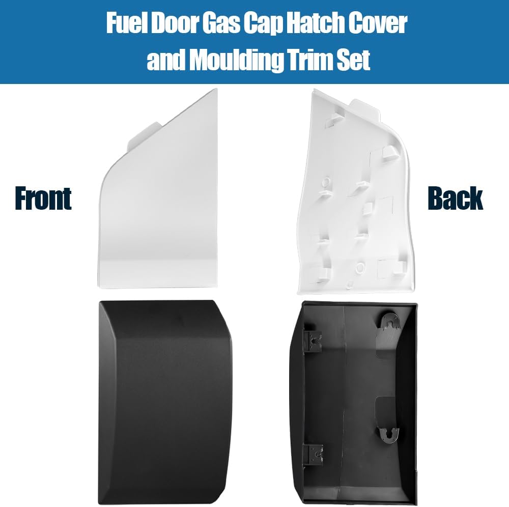 Juego de tapa de gasolina para puerta de combustible y moldura para Ford Transit 150 250 350 2015-2019, sustituye a CK4Z-61405A26-B BK3Z-6129077-AA,