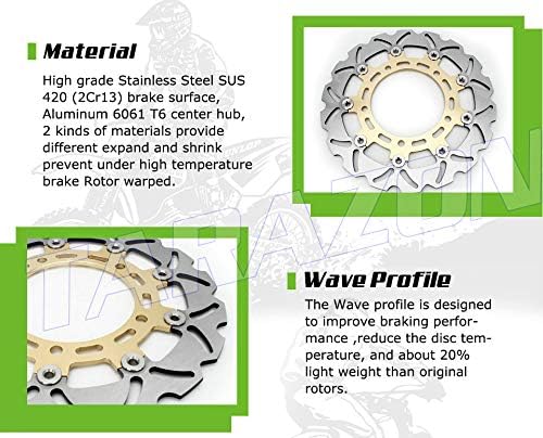 TARAZON Rotores de disco de freno delantero y trasero para Suzuki DRZ400SM 2005-2021 DRZ400 SM DRZ 400 SM