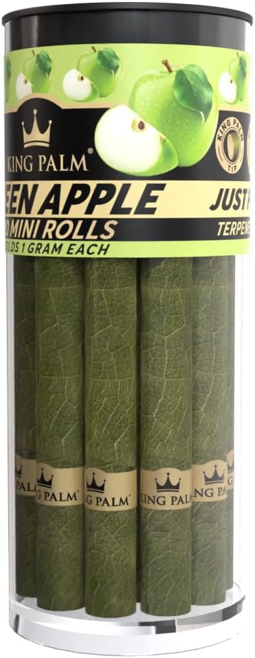 King Palm Conos de tamaño mini  (20 rollos en total)  Hojas de palma naturales pre enrolladas  Conos totalmente naturales  Filtro de cáscara de maíz