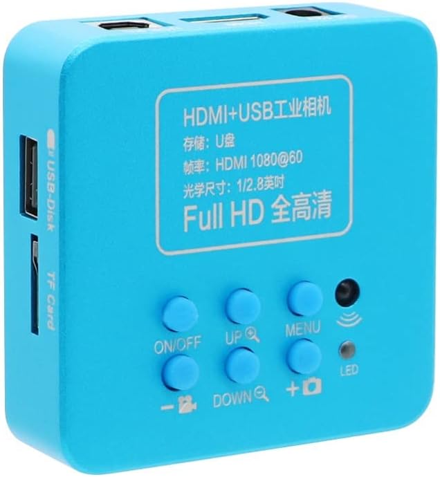 Cámara de microscopio HDMI HD 2MP 30FPS HDMI USB Industrial Digital Teléfono Cámara Microscopio para Microscopio Binocular Trinocular (Color