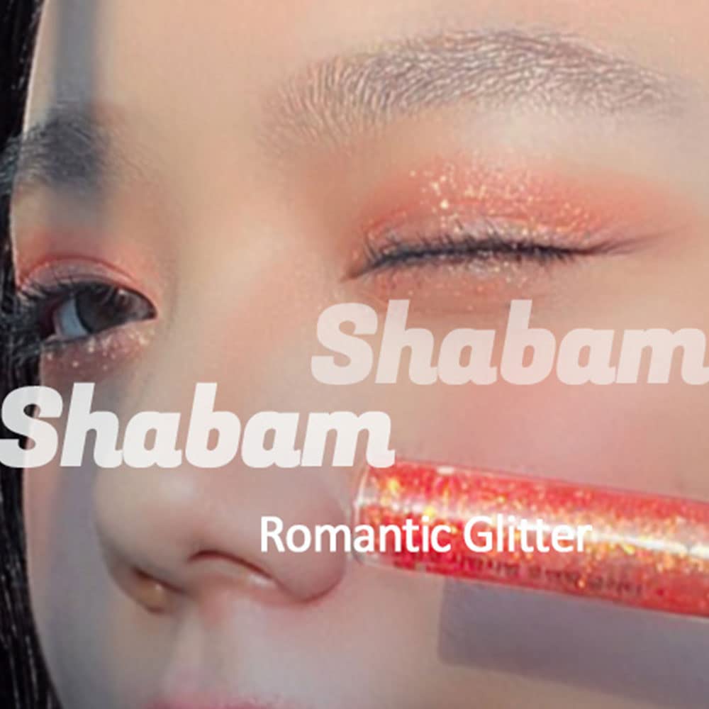 CORINGCO SET Sombra de ojos líquida para maquillaje con purpurina  Shabam Shabam Romantic Glitter Shadow K Beauty Makeup Shimmer (#06 Cherry Blossom