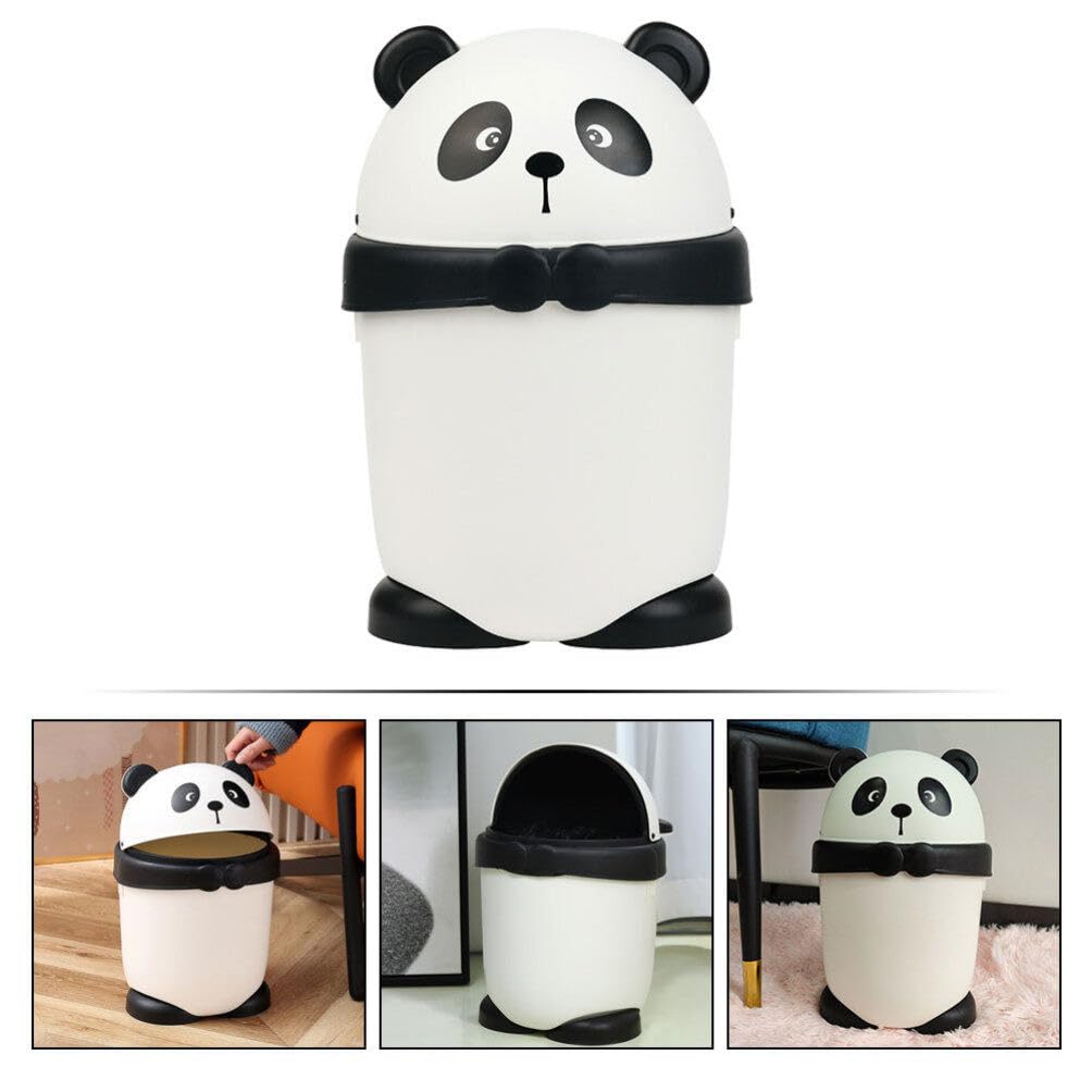 Happyyami Bote de basura pequeño de dinosaurio para habitación de los niños, bote de basura para oficina, papelera de panda de dibujos animados,