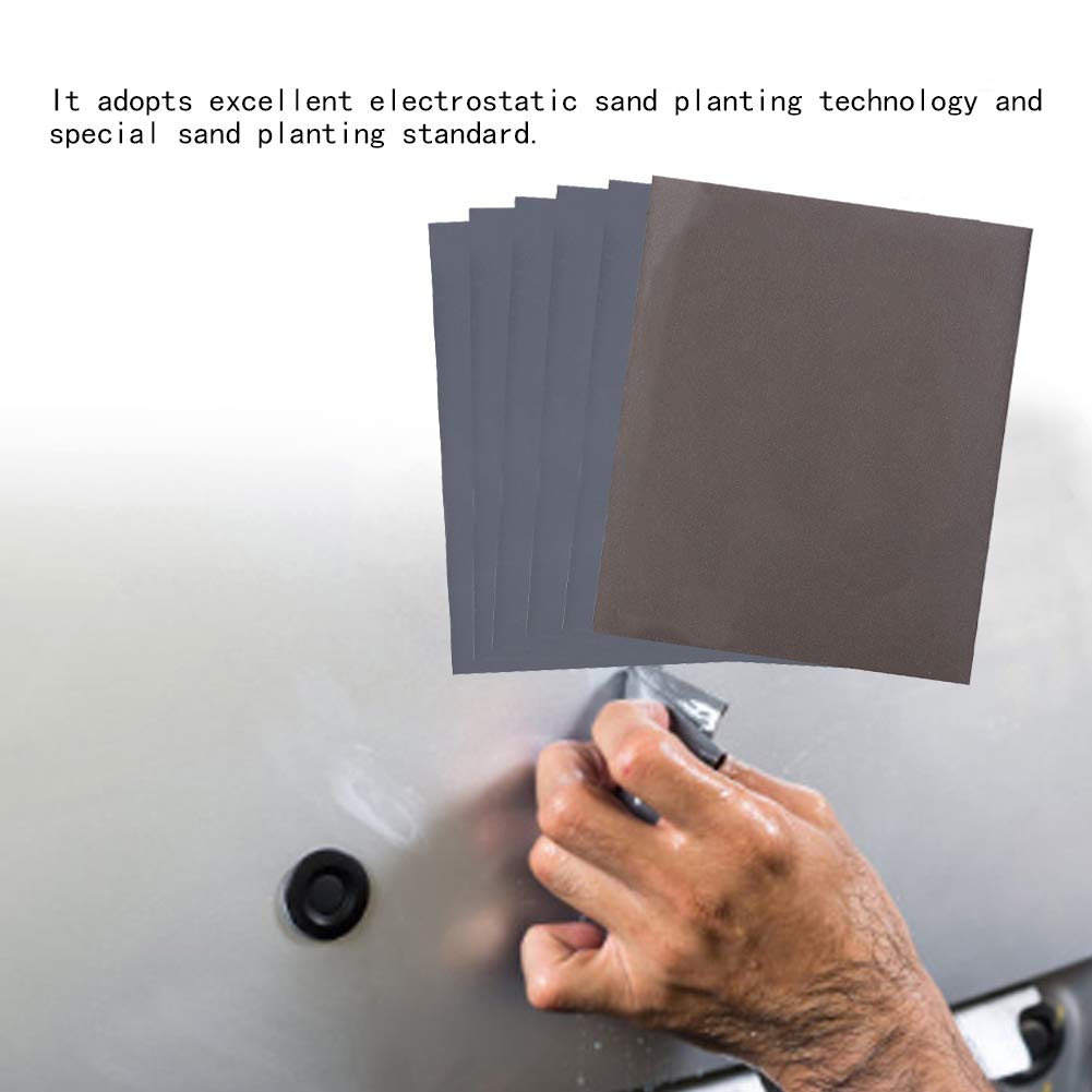 100 piezas de papel abrasivo, papel de lija de grano surtido P2500, impermeable, húmedo, seco, doble uso, rápida disipación de calor para muebles,