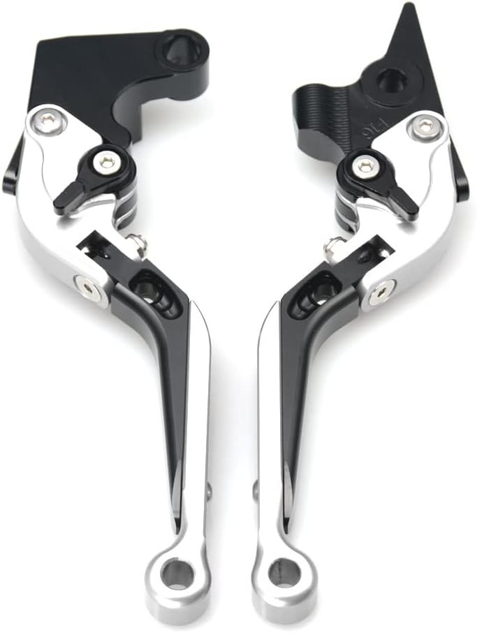Palanca de embrague de freno de mano de aluminio plegable y extensible ajustable para Yamaha MT-09 2014-2023 (plata, MT-09 2021-2023)