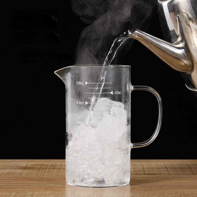 Taza de vidrio, taza medidora de vidrio de borosilicato con tapa, resistente al calor, suministros para bebidas para hotel, restaurante, hogar,