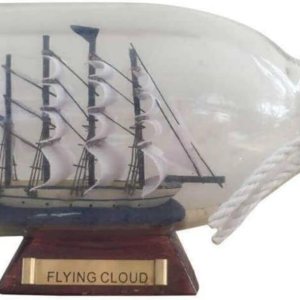 Hampton Nautical Flying Cloud Ship en botella de vidrio, 5 pulgadas, color marrón Hampton Nautical Flying Cloud Ship en botella de vidrio, 5 pulgadas, color marrón