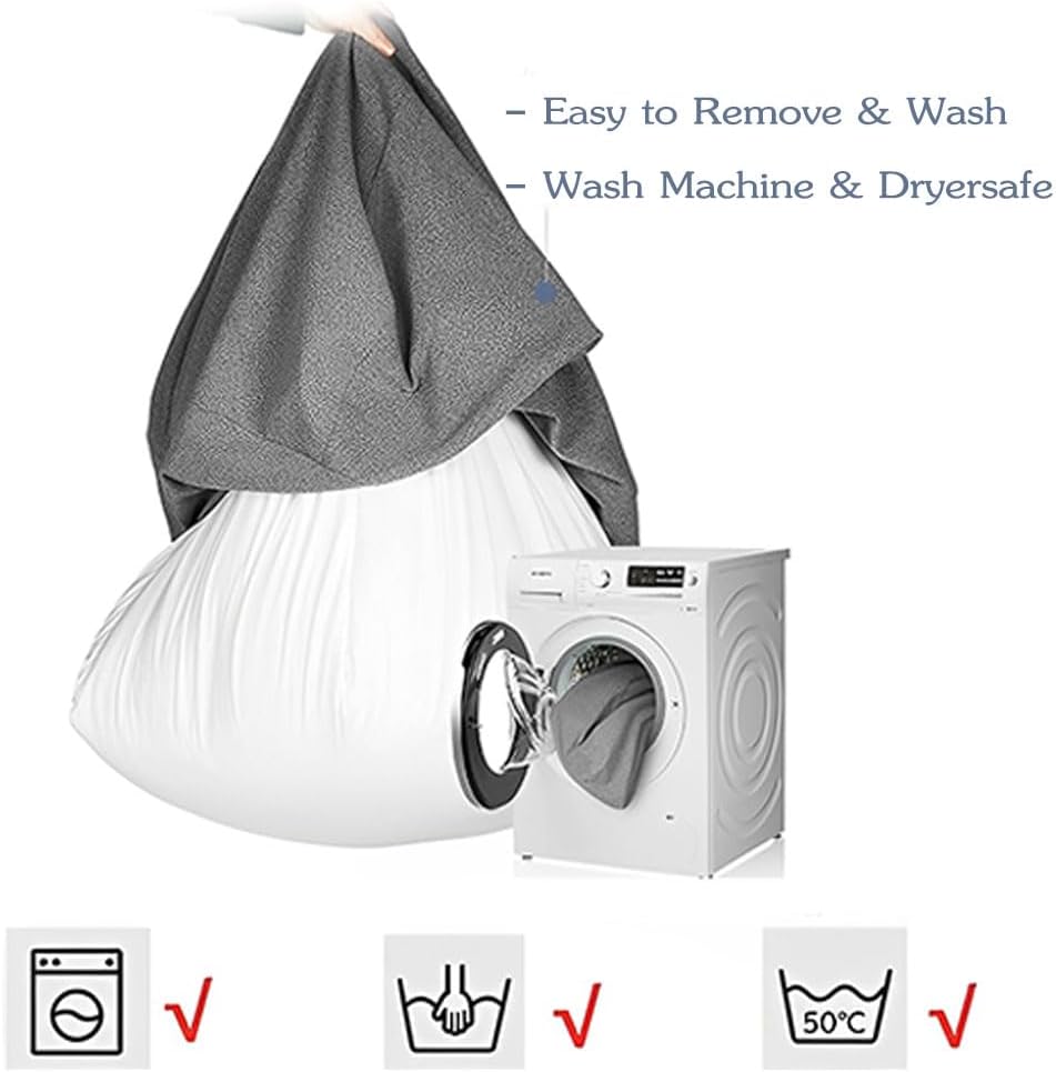 Funda para puf de lino de color sólido para niños y adultos (sin relleno), funda suave para sofá cama, lavable, de gran tamaño, para sala de estar,