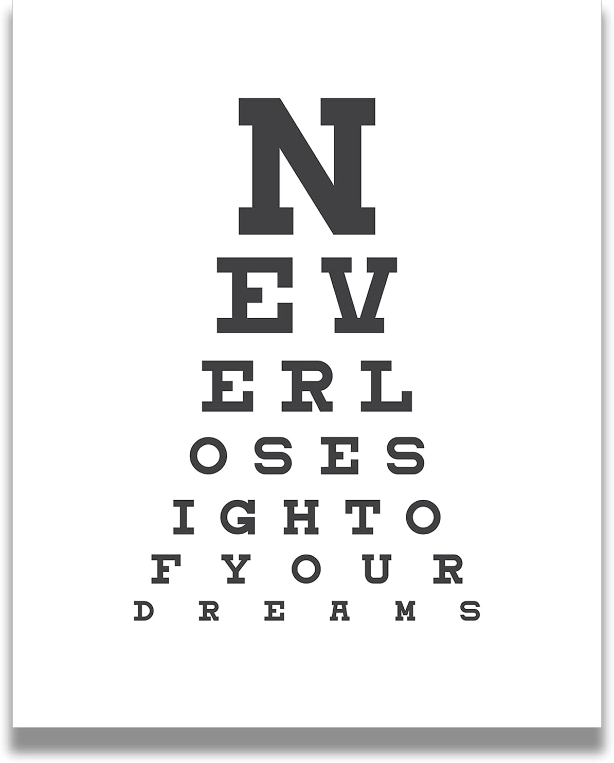 Govivo Never Lose Sight Of Your Dreams – Impresión artística de pared con cita motivacional, impresión de decoración de pared, póster o lienzo para